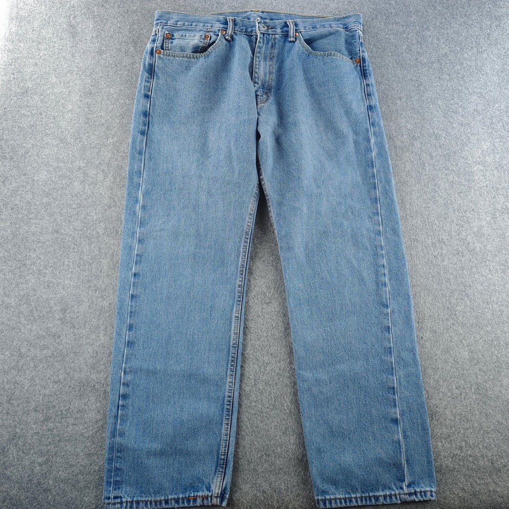 Levi's 505 Jeans Mens 36x30 Regular Fit Straight Leg Medium Wash Blue Denim